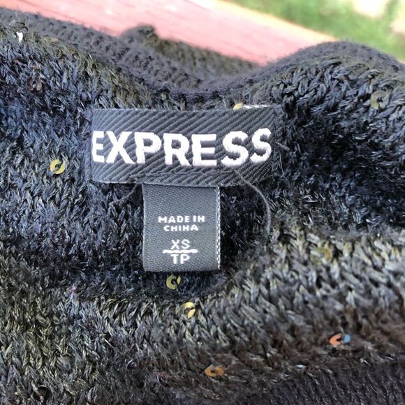 Express Ladies Dolman Vneck Pullover Black Sweater, XS - Picture 8 of 10
